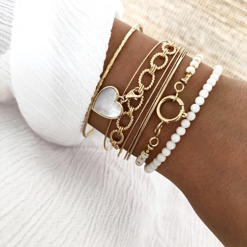 Charm "Ava" Nacre Plaqué Or – Image 2