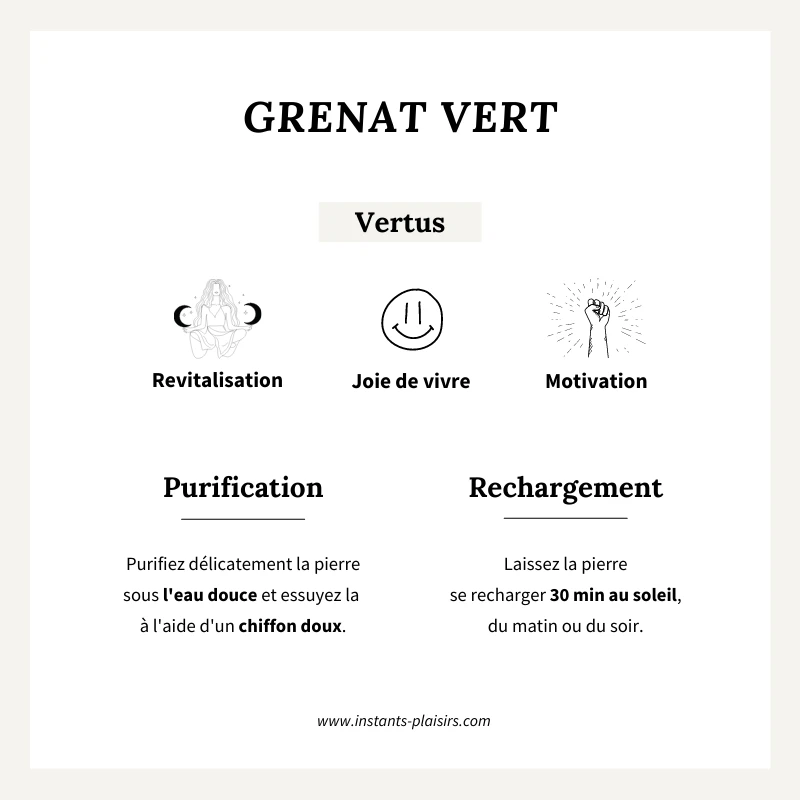 Bracelet "Hamin" Grenat Vert Plaqué Or – Image 3