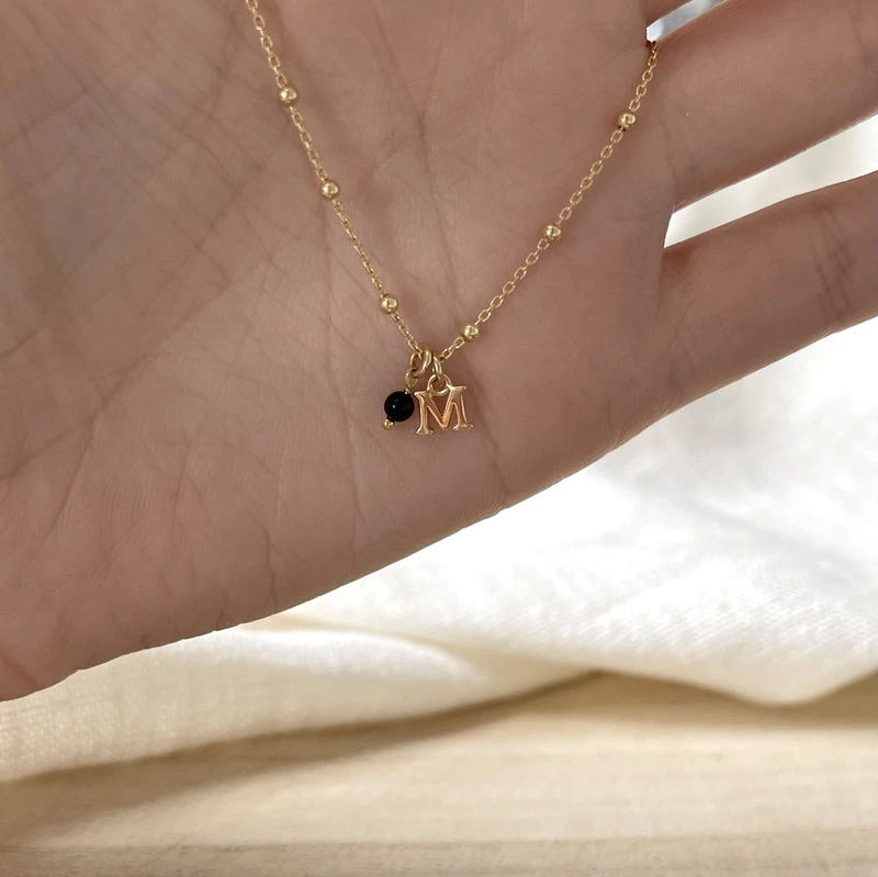 Bracelet "Ysée" Noir Plaqué Or – Image 2