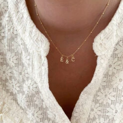Collier "Initial" Plaqué Or