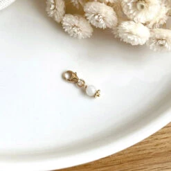 Charm "Lili" Pierre De Lune Plaqué Or