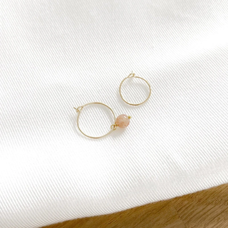 Mono Boucle "Lucy" Pierre Du Soleil Plaqué Or – Image 3