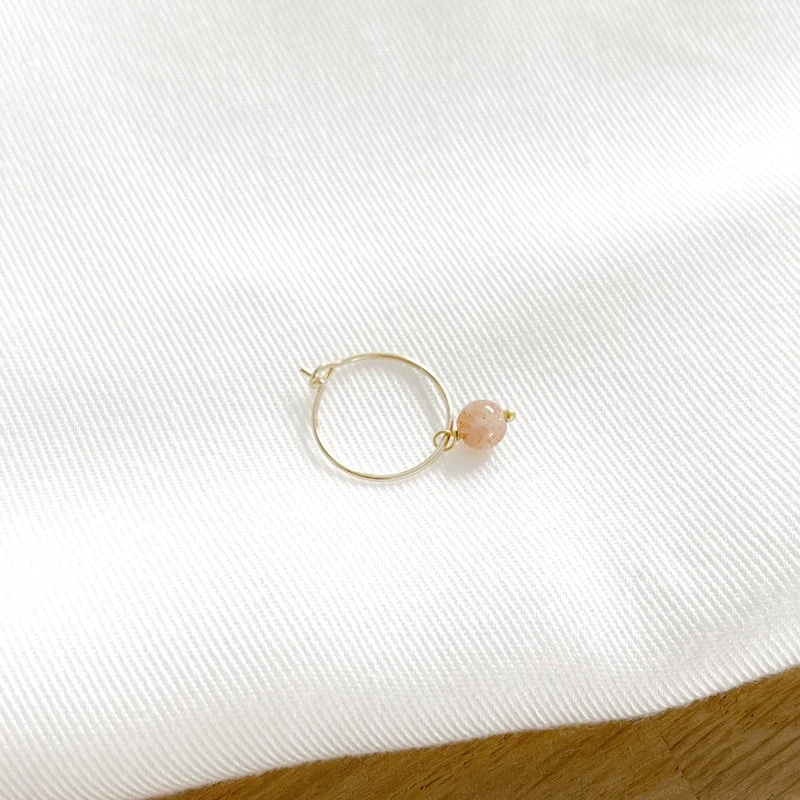 Mono Boucle "Lucy" Pierre Du Soleil Plaqué Or – Image 2