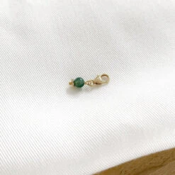 Charm "Lili" Agate Mousse Plaqué Or