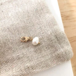 Charm "Perle D'eau Douce" Plaqué Or