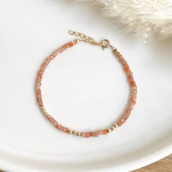 Bracelet "Hamin" Pierre De Soleil Plaqué Or