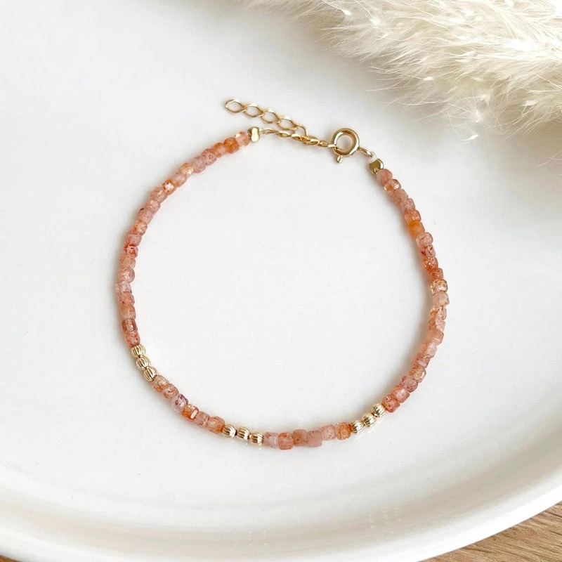 Bracelet "Hamin" Pierre De Soleil Plaqué Or