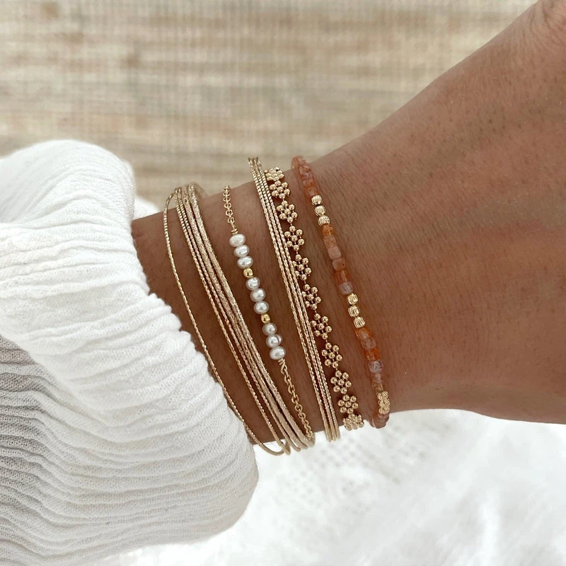 Bracelet "Hamin" Pierre De Soleil Plaqué Or – Image 3