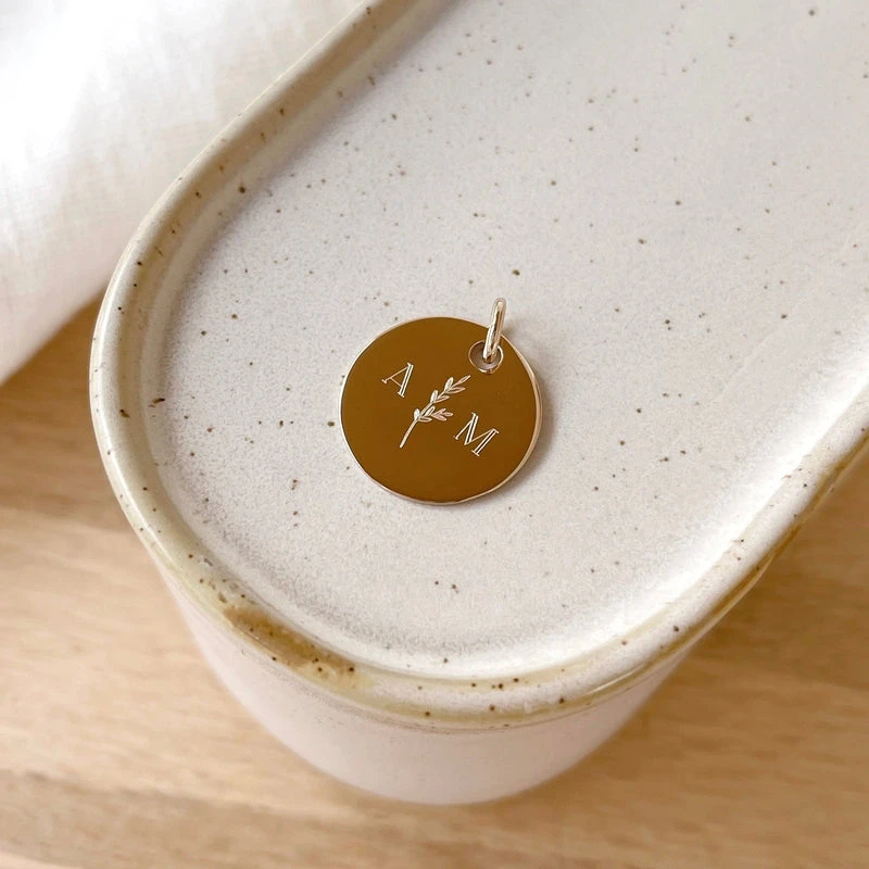 Pendentif "Initiales Florales" Plaqué Or