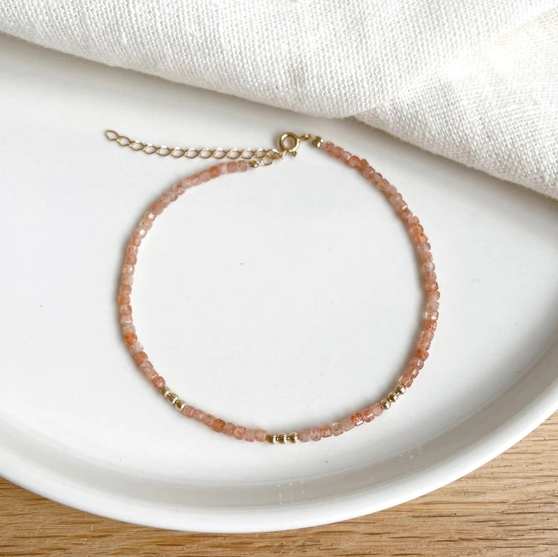 Chaîne De Cheville "Hamin" Pierre De Soleil Plaqué Or – Image 2