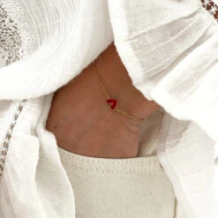 Bracelet "Louka" Rouge Acier