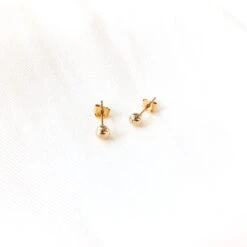Boucles D'oreilles "Bille 4mm" Plaqué Or