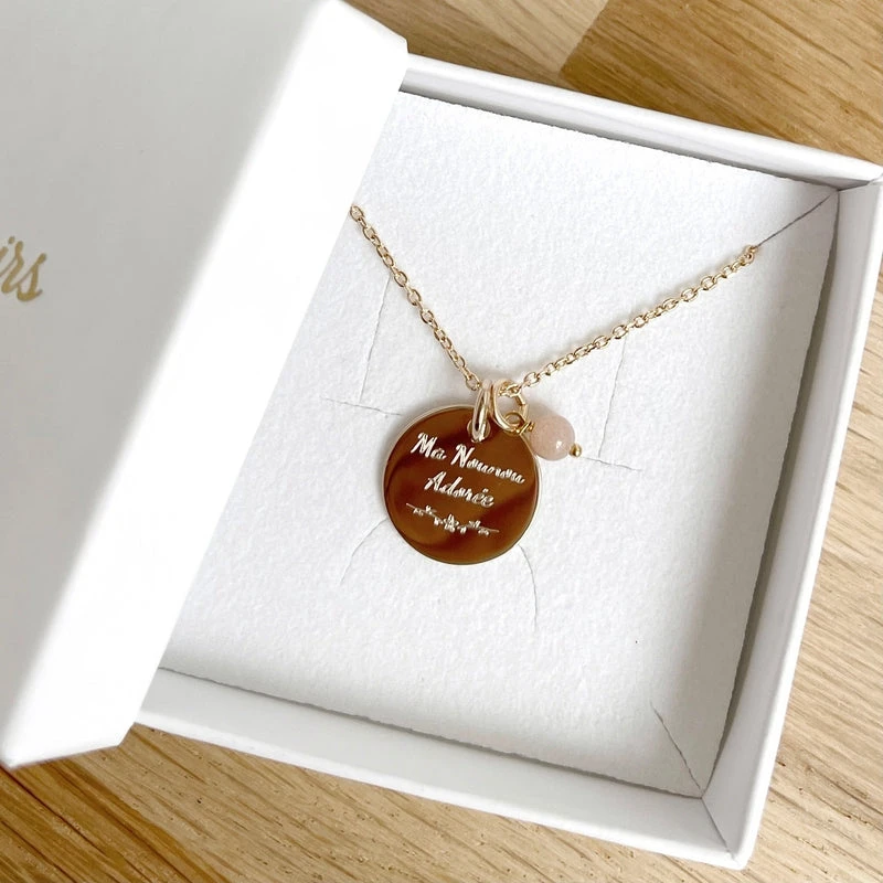 Collier "Nounou Adorée" Plaqué Or