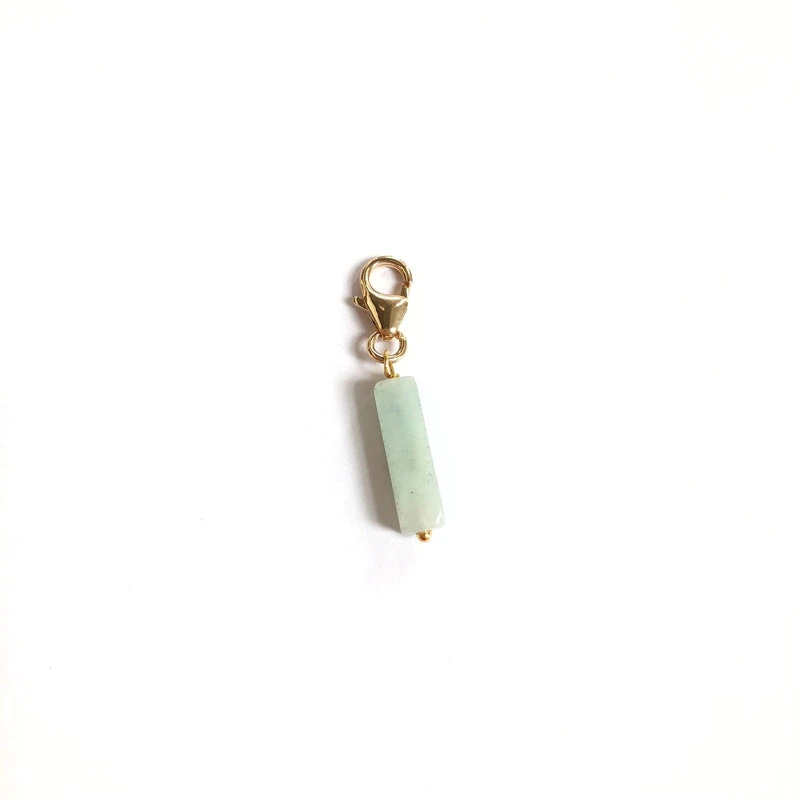 Charm "Amazonite Rectangle" Plaqué Or