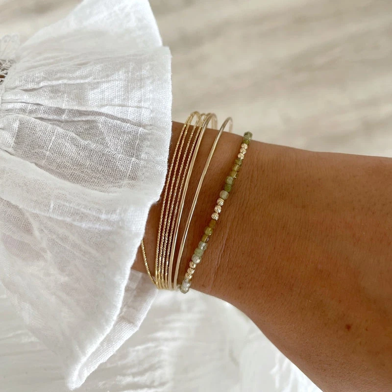 Bracelet "Hamin" Grenat Vert Plaqué Or – Image 2