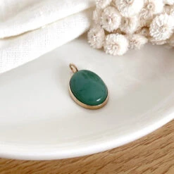 Pendentif "Oderic" Aventurine Plaqué Or