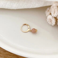 Mono Boucle "Sweet" Pierre Du Soleil Plaqué Or