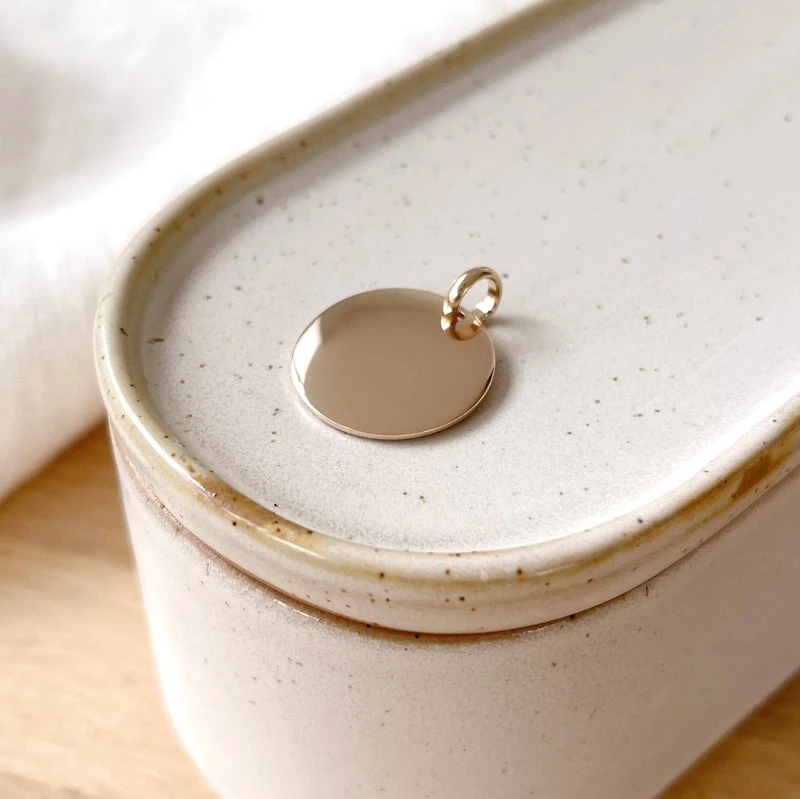 Pendentif "Médaille Bombée" Plaqué Or